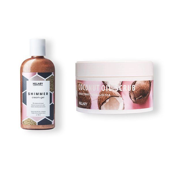 Shimmer Cream-Gel + Coconut Body Scrub