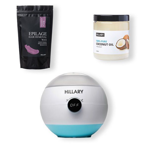 Voskoplav digital + Granules for hair removal Passion Plum, 100 g and Refined coconut oil, 500 ml