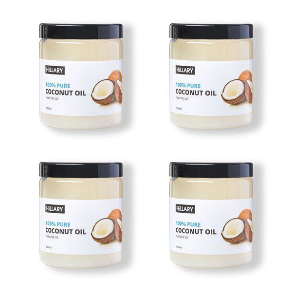 Hillary 100% Pure Coconut Oil Refined Coconut Oil Set, 500 ml