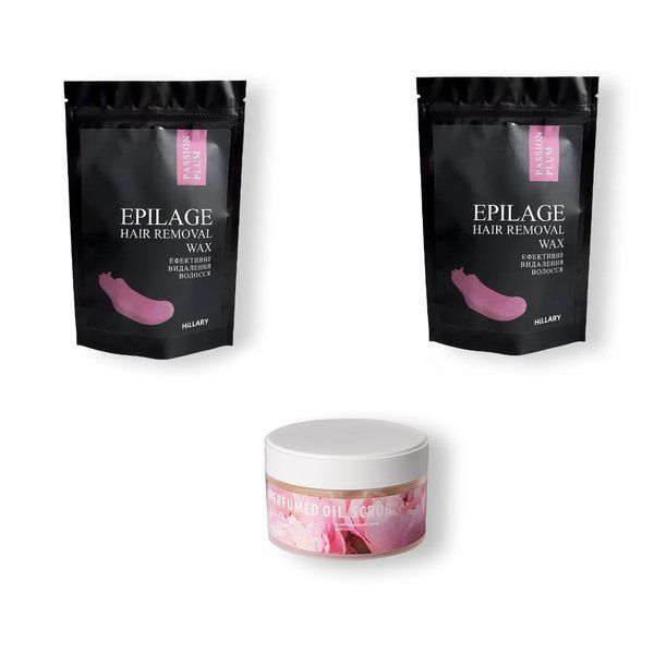 Passion Plum Hair Removal Granule Set + Oil Scrub Flowers Body Scrub