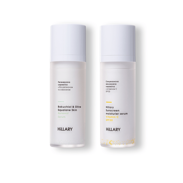 Bio-Retinol & Squalane Regenerating Serum + Vitamin C Sun Moisture Serum SPF30
