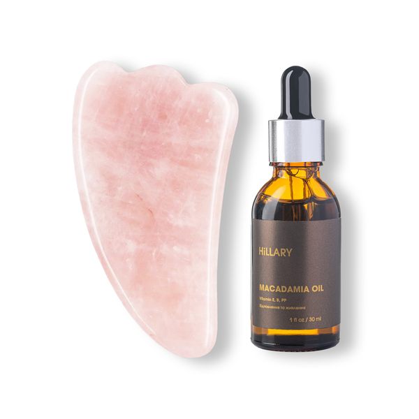 Gua Sha Scraper + Organic Unrefined Macadamia Oil