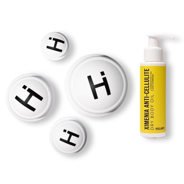 A set of vacuum jars for the body + Anti-cellulite dry oil with ximenia