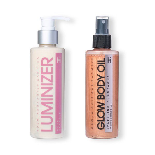Rose Sparkle Highlighter Cream + Sparkling Champagne Luminous Tanning Oil