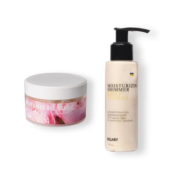 Shimmer Cream-Gel Shiny Vanilla + Body Scrub Oil Scrub Flowers