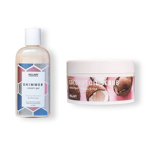 Shining Diamond Body Cream-Shimmer + Coconut Body Scrub
